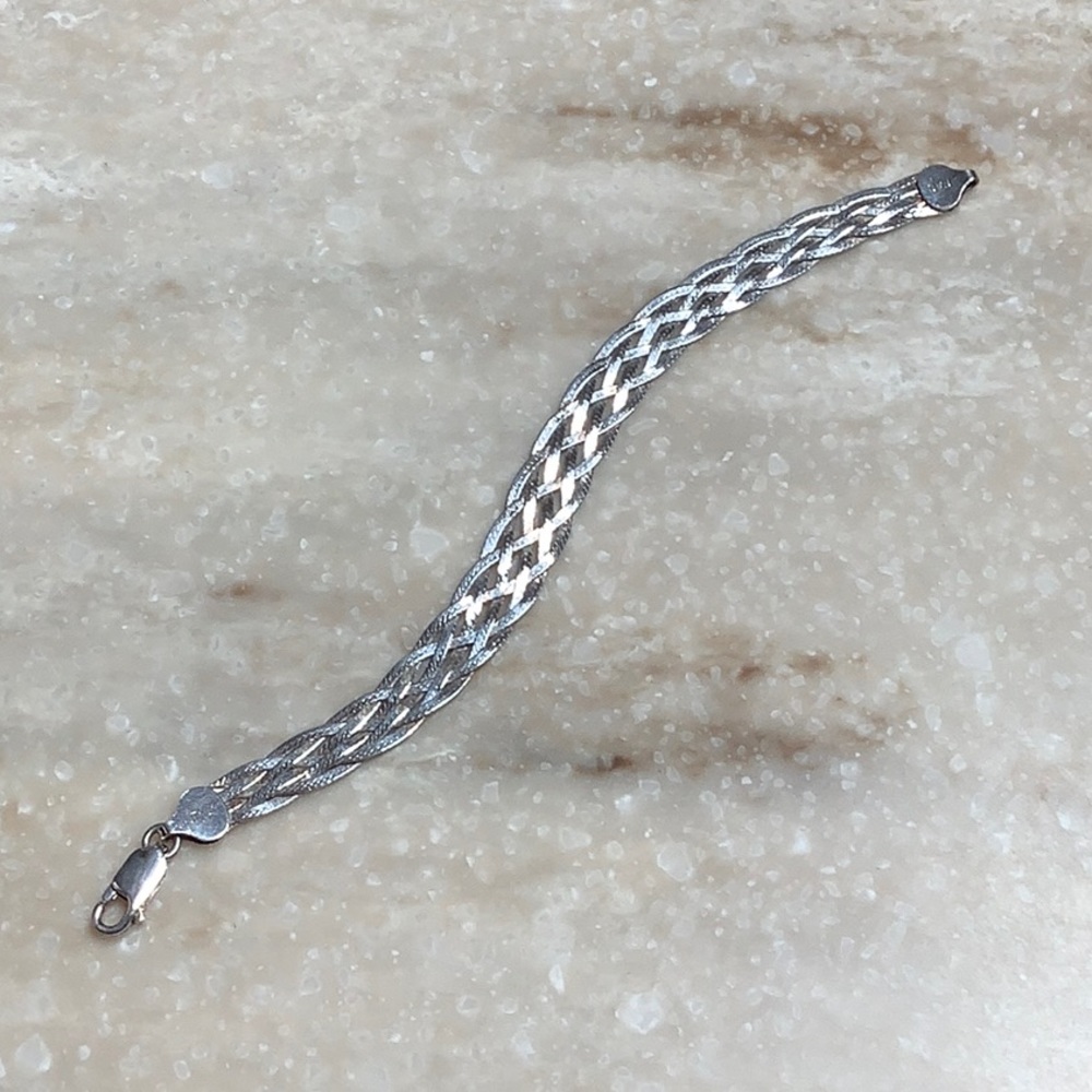 😍925 Italian Silver Braided Bracelet😍NWOT